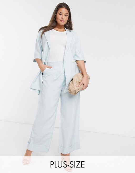 Native Youth Plus relaxed wide leg tailored trousers co-ord
