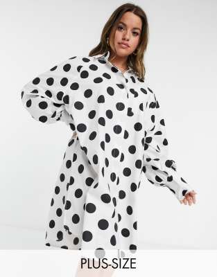 oversized polka dot shirt