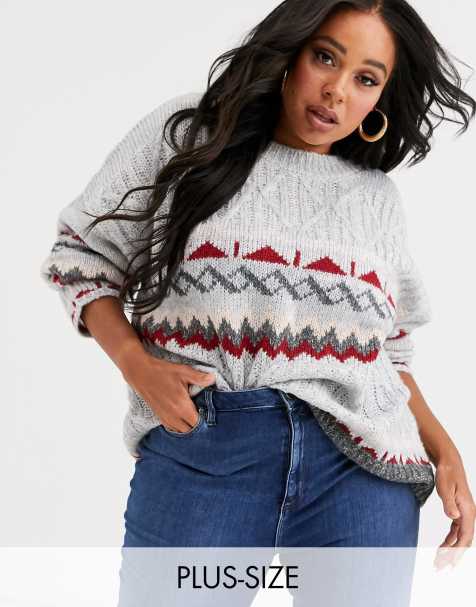 Native Youth Plus – Strickpullover mit Fairisle-Muster