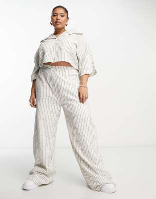 Native Youth Plus textured cotton wide leg trousers co-ord in multi