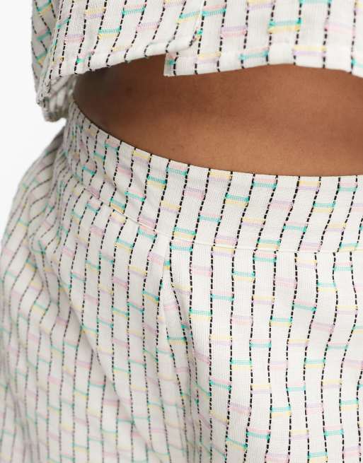 Native Youth Plus textured cotton wide leg trousers co-ord in multi, 4 of 4