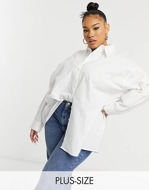 Native Youth Plus the perfect oversized work shirt in poplin