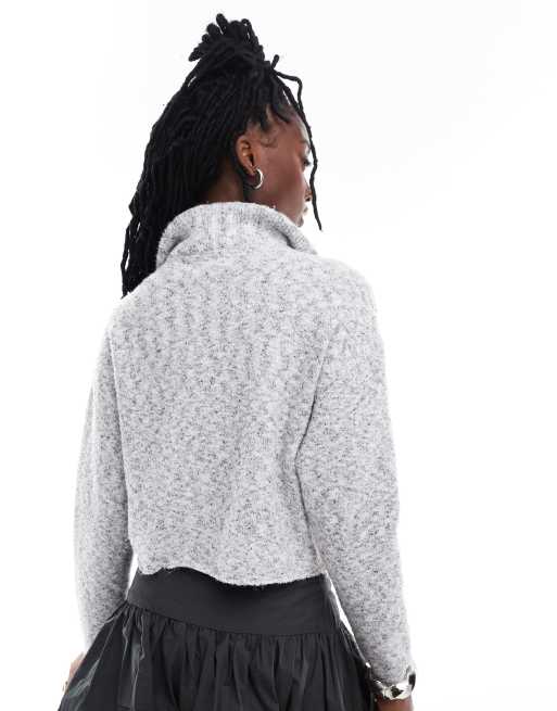 Native Youth - Pull à col cheminée zippé - Gris chiné, 4 de 4