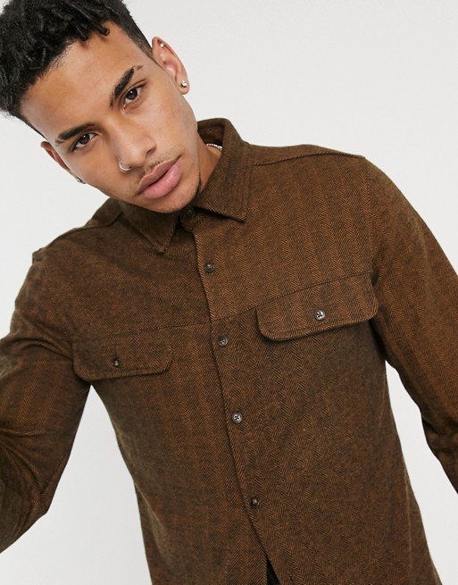 Native Youth relaxed fit colton striped co-ord shirt in khaki