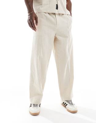 Native Youth Relaxed Linen Mix Pants With Cornelli Embroidery