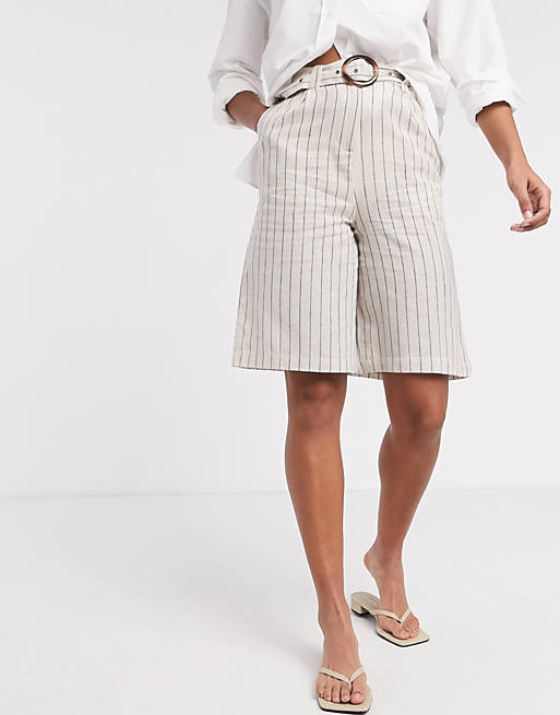 Women Native Youth relaxed tailored shorts in stripe co-ord 