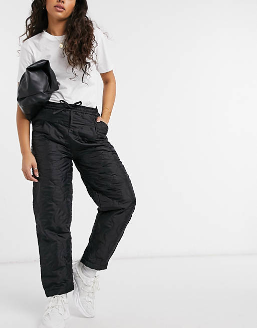 Native Youth relaxed trousers in black quilting