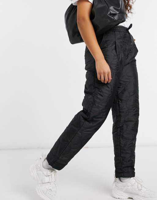 Native Youth relaxed trousers in black quilting