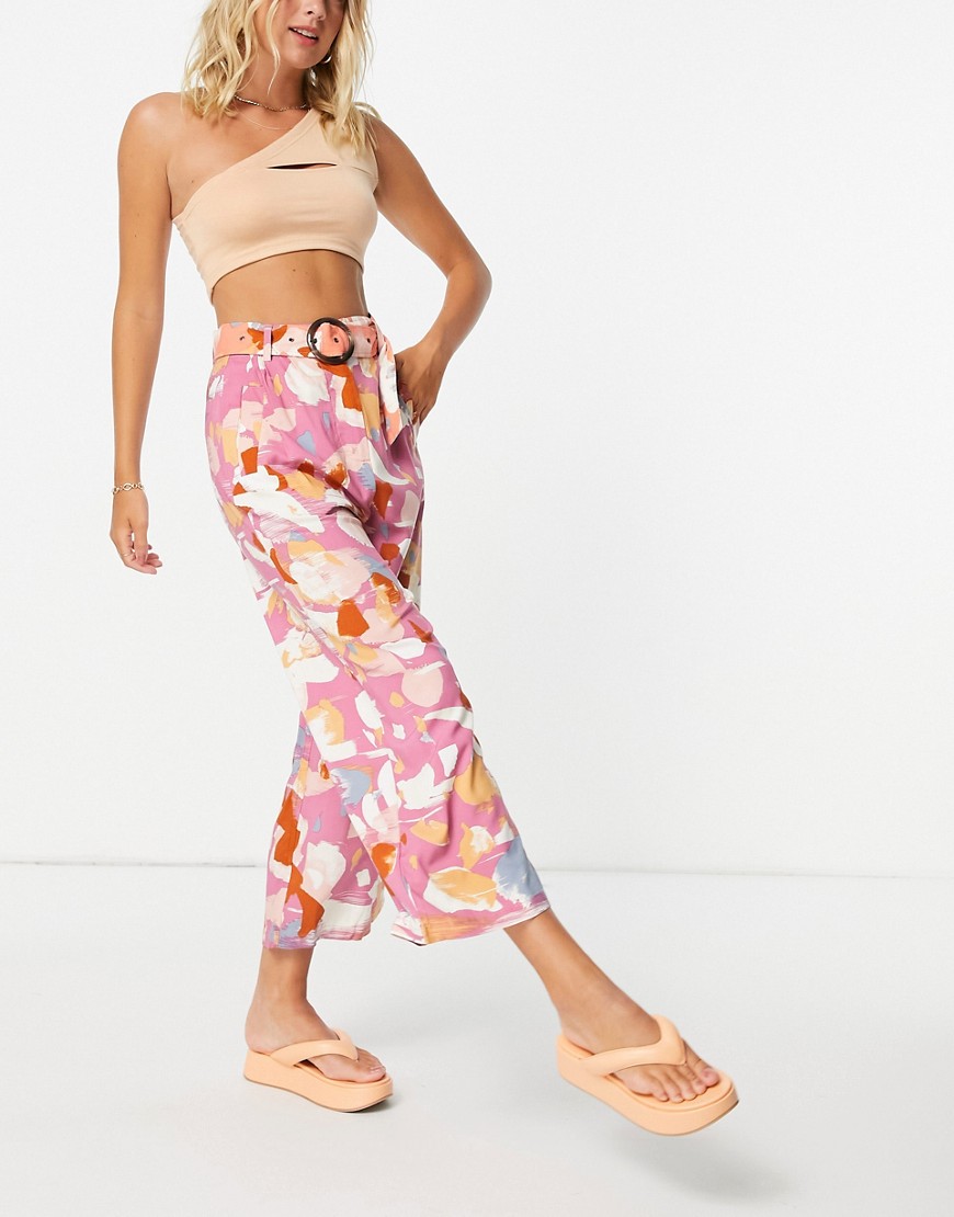 Native Youth retro floral wide leg pants-Multi