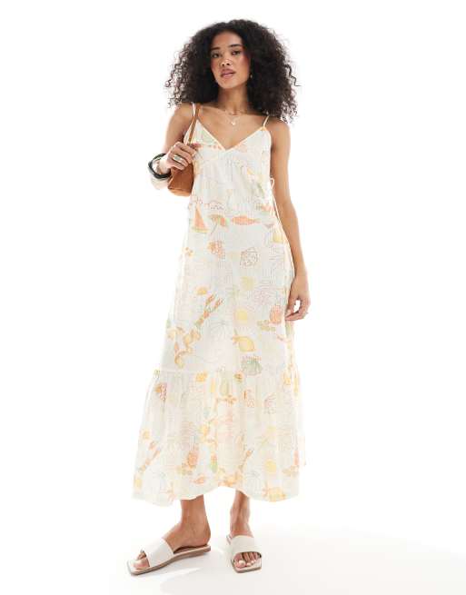 Native Youth - Robe longue à bretelles fines et imprimé estival - Multicolore