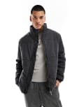 [Native Youth] Native Youth stone washed denim puffer jacket in black Chest 36 Acid black