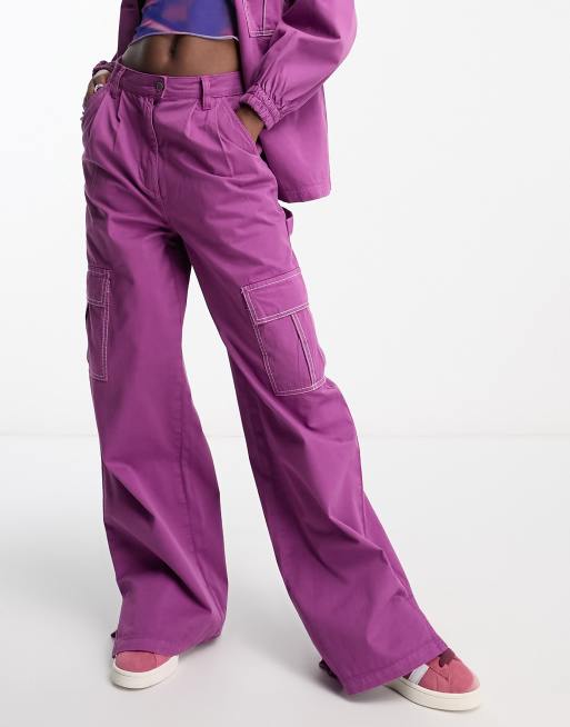 Purple Cargo Pants for Women