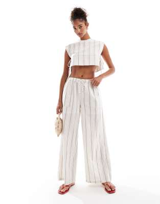 Native Youth Native Youth striped wide leg co-ord trousers in multi