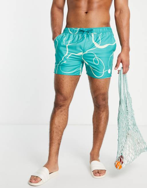 Native Youth swim shorts in green