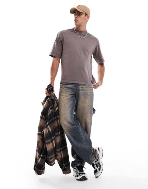 Native Youth - T-shirt comoda marrone lavaggio acido - view 1