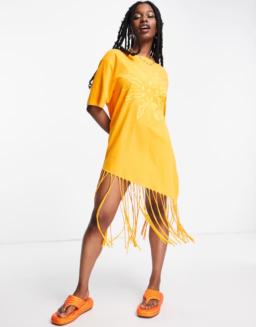 Fringe t shirt dress online