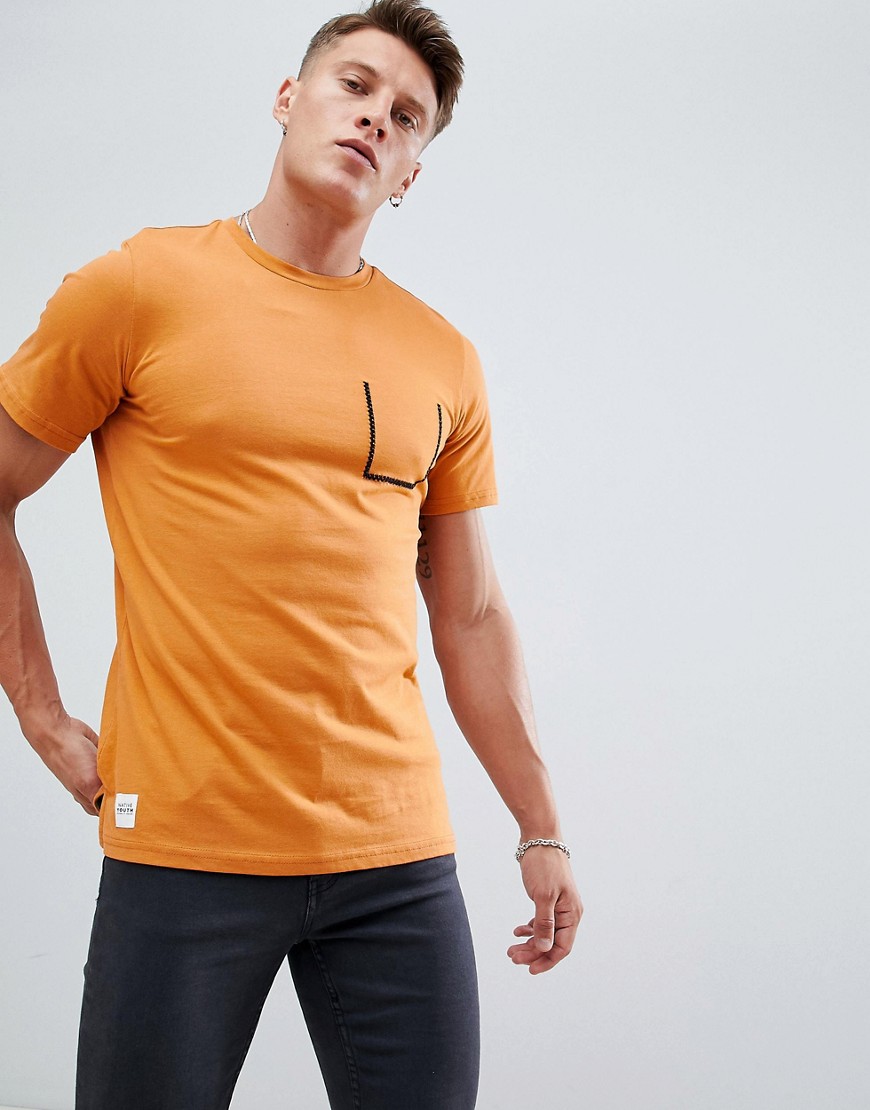 Native Youth - T-shirt met opgestikte zak-Oranje