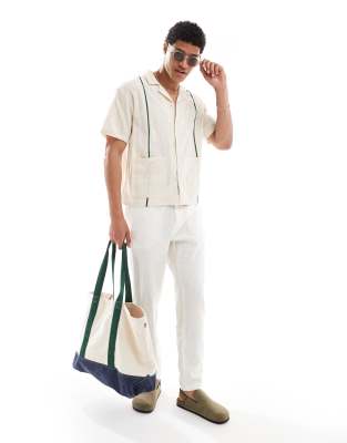 Native Youth Textured Boxy Shirt In Neutral
