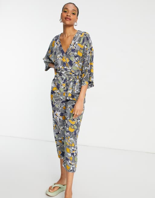 Native Youth tie waist floral jumpsuit ASOS