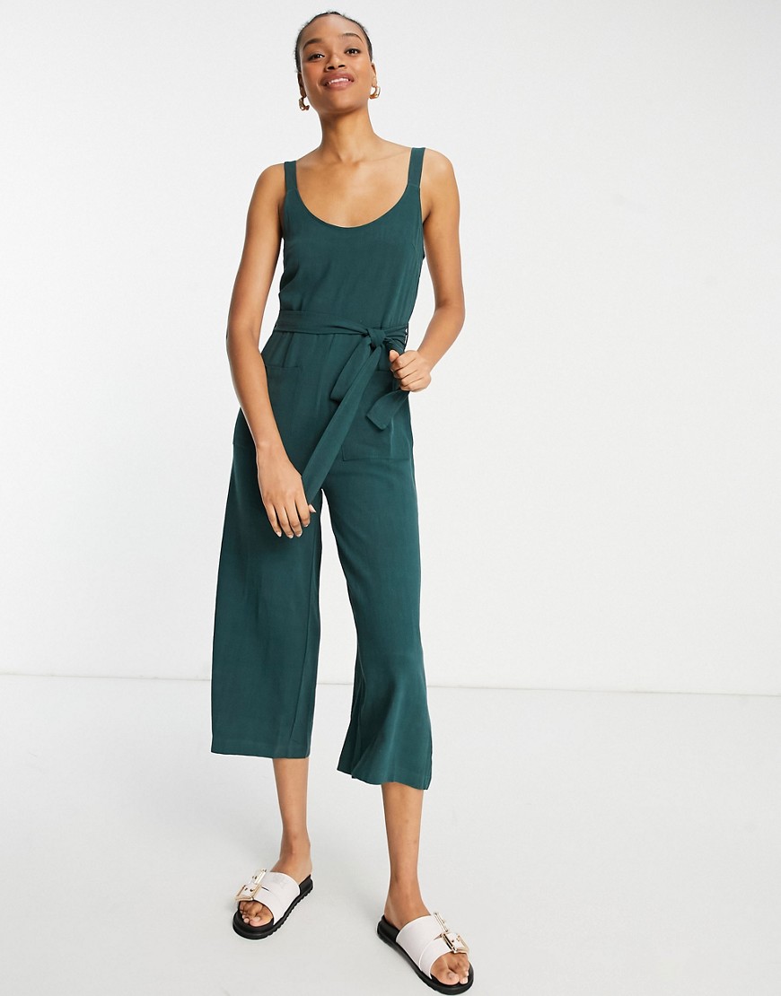 Native Youth tie waist jumpsuit in green