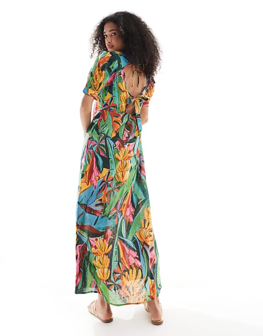 Bohemian Floral Fold V Neck Princess Dresses(3 Colors) Bohemian Floral Fold V Neck Princess Dresses(3 Colors)