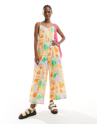 Native Youth Native Youth tropical print wide leg cami jumpsuit in multi