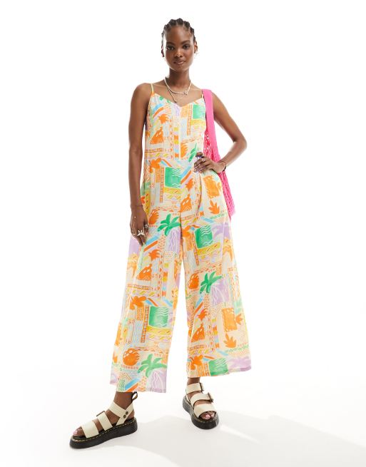 Native Youth tropical print wide leg cami jumpsuit in multi ASOS