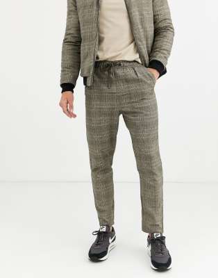 plaid slim fit pants