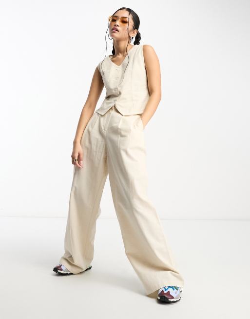 Free People extreme wide leg pants in vintage tan