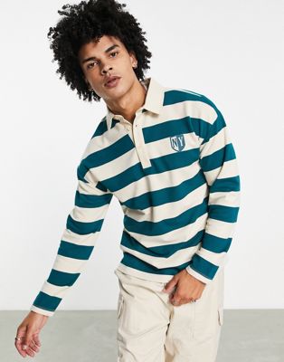 Native Youth X Football relaxed polo top in green