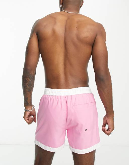 Native Youth - Zwemshort met zijstreep in roze en wit - PINK, 2 van 4