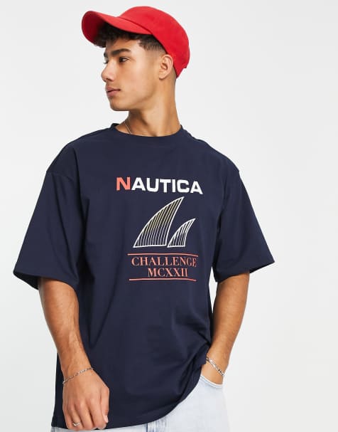 Nautica – Archive – Brillock – Oversize-T-Shirt in Marineblau - view 1
