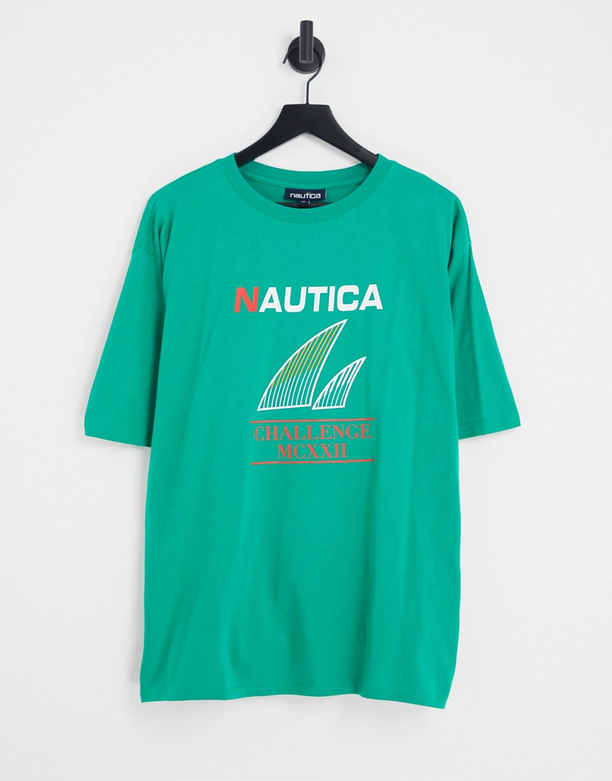 Nautica Archive brillock oversized t-shirt in green