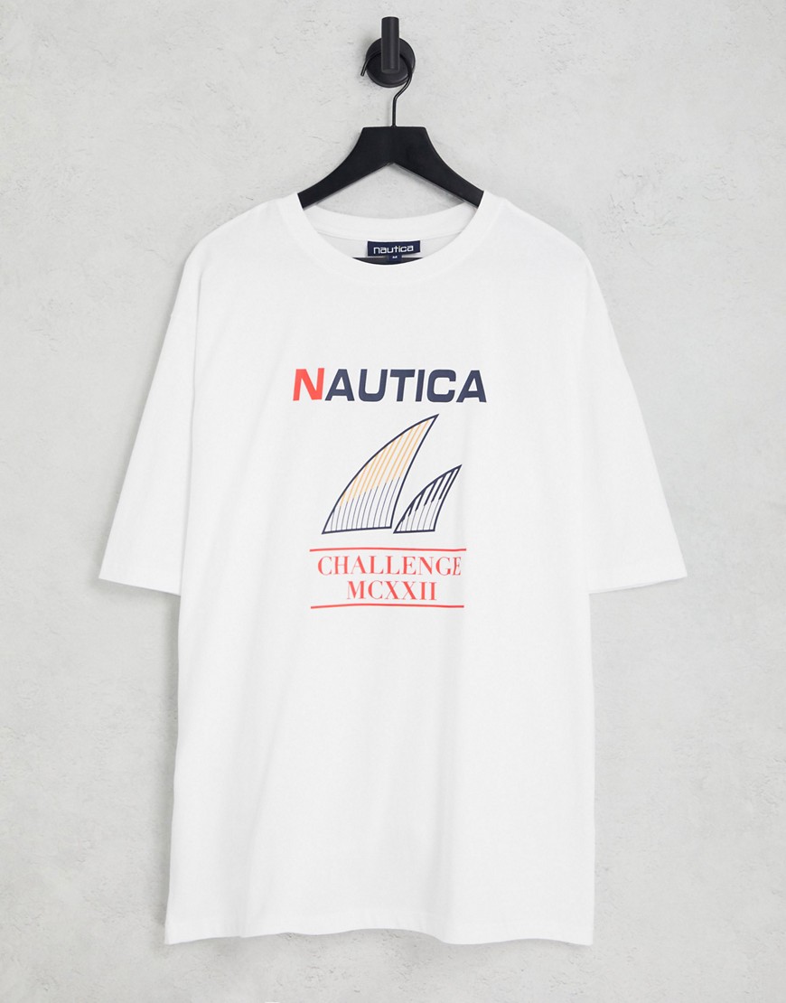 Nautica Archive brillock oversized t-shirt in white