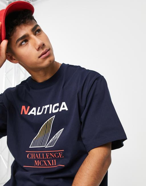 Nautica - Archive Brillock - T-shirt oversize blu navy, 3 di 4
