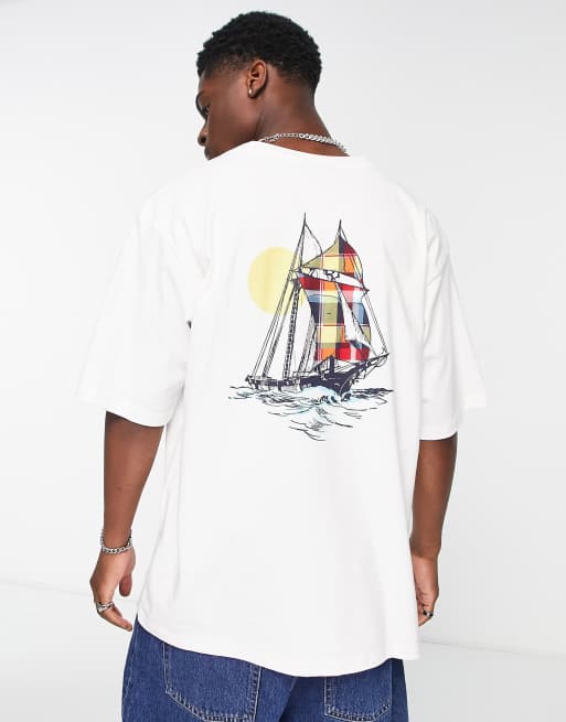 Nautica - Archive - Bryant - T-shirt met print op de rug in wit