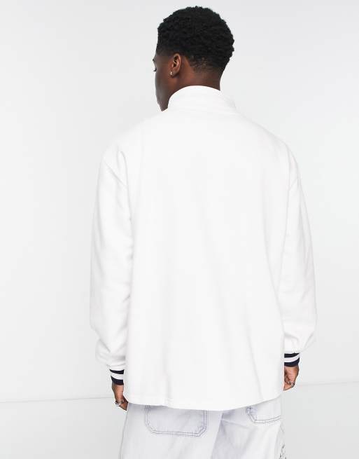 Nautica archive lafferts half zip sweat in white ASOS