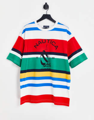 Nautica Archive tuttle oversize stripe t-shirt in multi - ASOS Price Checker