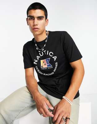 Nautica Competition Nautica bag t-shirt in black