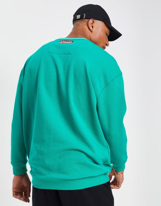 Nautica Competition – Archive Bramma – Grön sweatshirt i oversize, 4 av 4