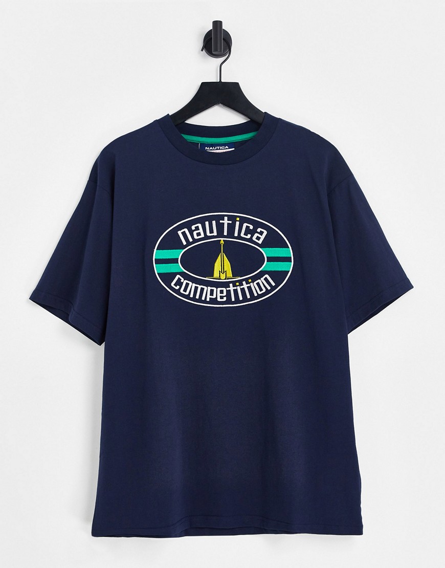 Nautica Competition Archive calda oversized t-shirt in navy