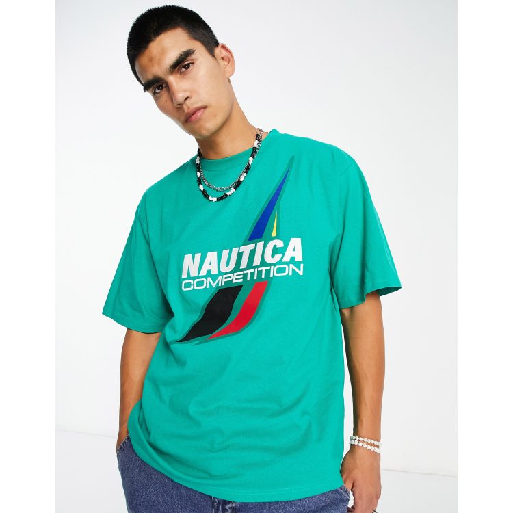 Nautica Competition archive creston t-shirt in green | ASOS