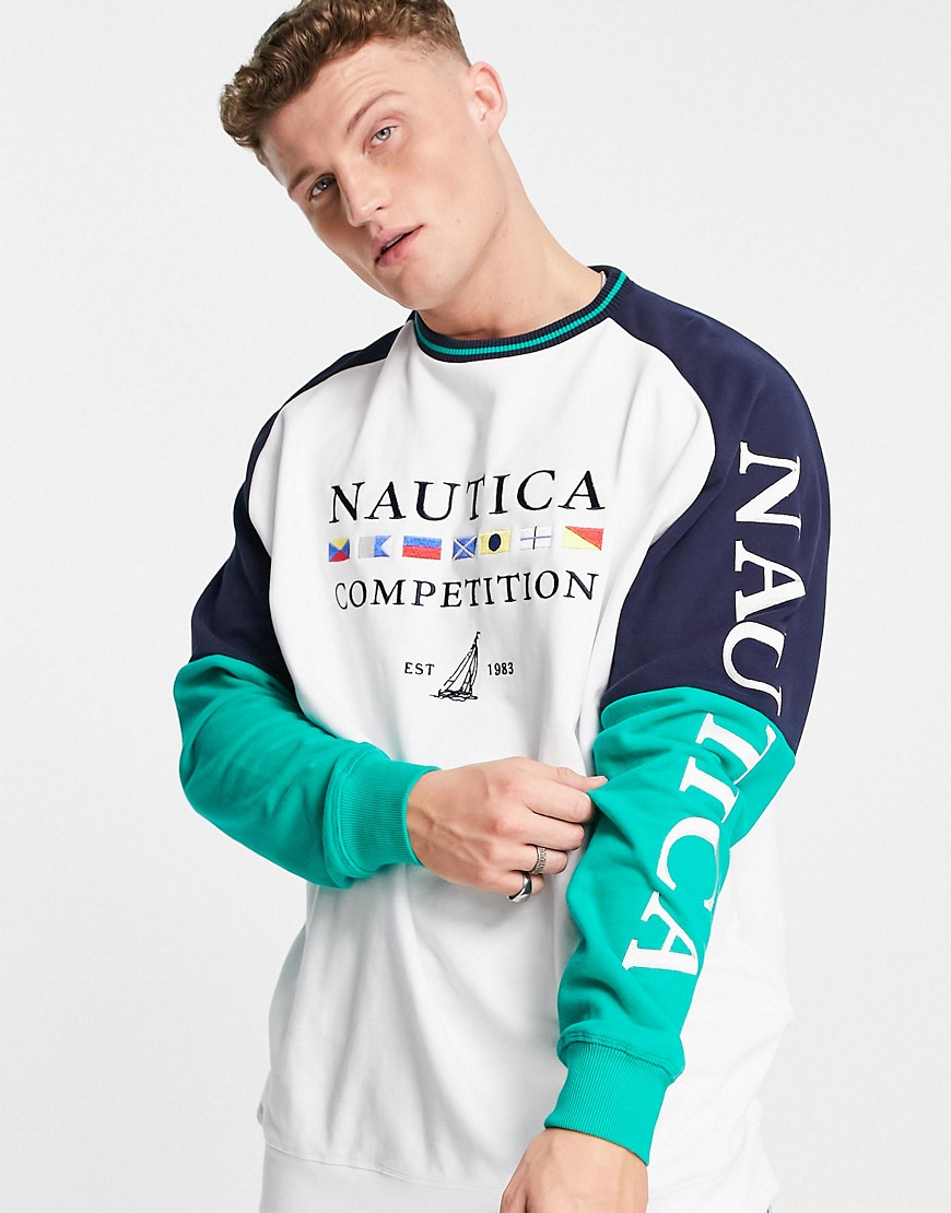 Nautica Competition Archive Davey oversized sweatshirt in white