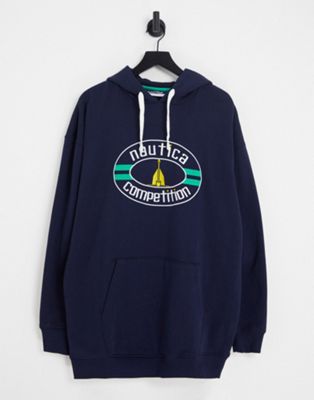 Nautica Competition Archive drammor oversized hoodie in navy