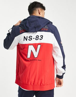 Nautica Competition Archive parry sailing jacket in navy and red