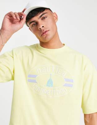 Nautica Competition Nautica Competition calda bleached oversized t-shirt in light yellow
