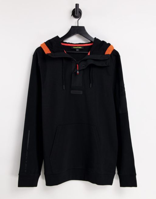Nautica Competition - Caspian - Felpa con cappuccio nera catarifrangente