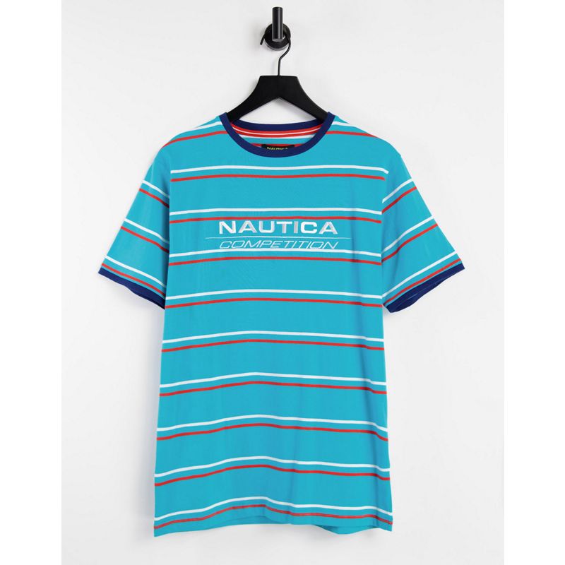 Nautica Competition - Columbus - T-Shirt blu a righe strutturate