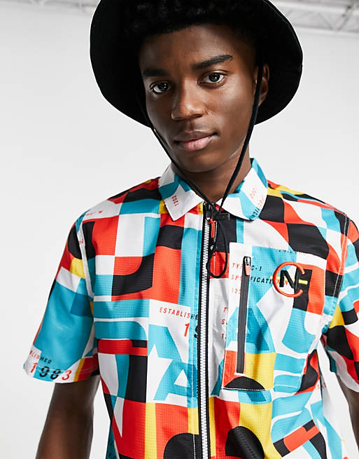Nautica Competition frap co-ord sports shirt in multi