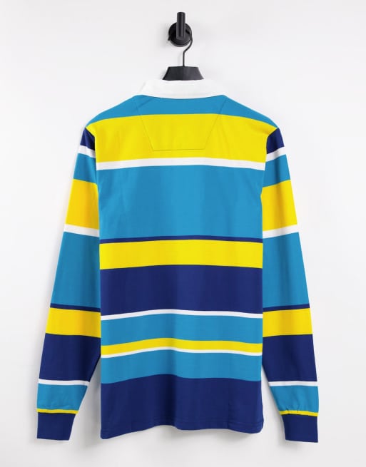 Nautica Competition - Henessey - Gestreept rugbyshirt in blauw/geel, 4 van 4